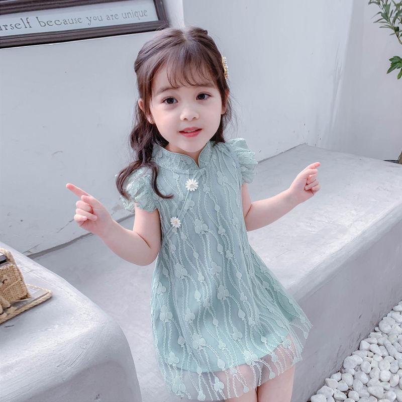 Product Introduction of Girls' Chinese Style Retro Hanfu Summer Children's Fashionable Cheongsam Dress Baby Skirt Cross-border One-piece Dropshipping 20