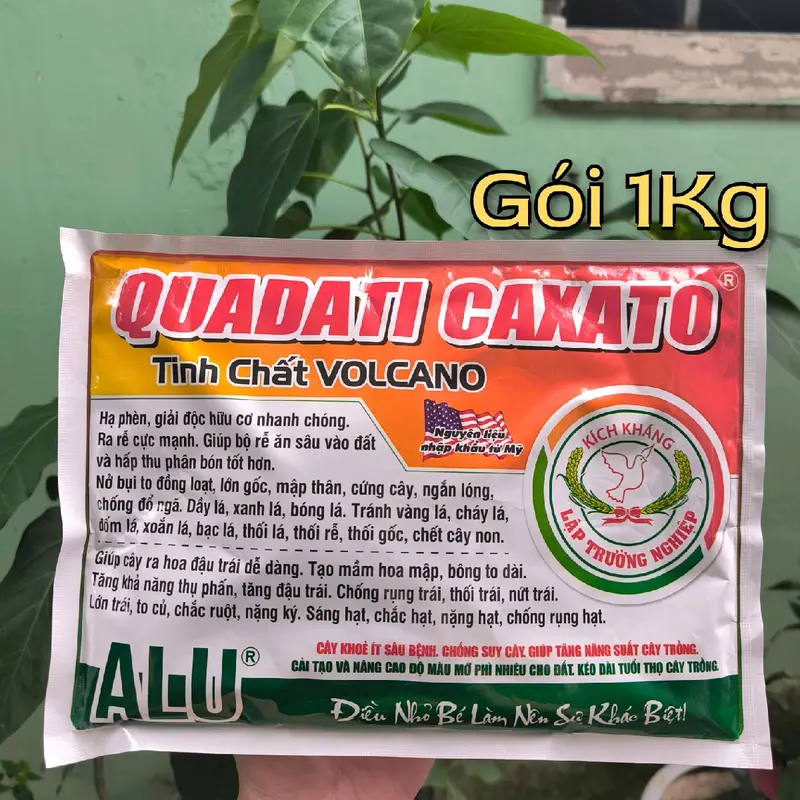 Phân Bón Trung Lượng Làm Trái Đẹp, Nặng Ký, Gai Trái Chắc, Không Làm Đen Trái, Rễ Dài, Thân To, Gốc Bự Quadati Caxato Gói 1Kg 0