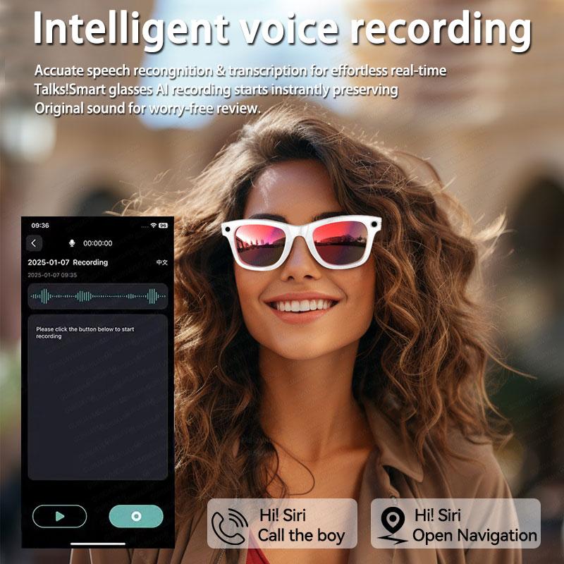 2025 Smart Glasses Women Wireless Bluetooth Call Sunglasses 800W Pixel Dual Camera Voice Assistant Intelligent Translation Glass - Image 5