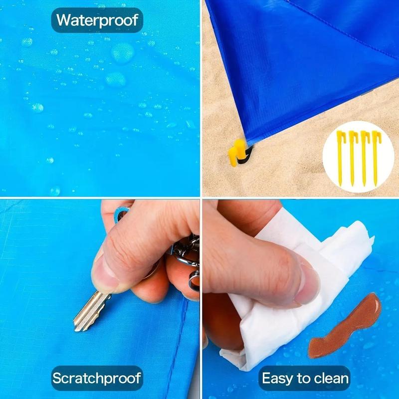 Stripe Pattern Waterproof Sea Side Blanket, Comfort Lightweight & Sandproof Picnic Mat for Travel, Camping, Hiking, Outdoor Blanket, Summer Gift Camping Essentials 5