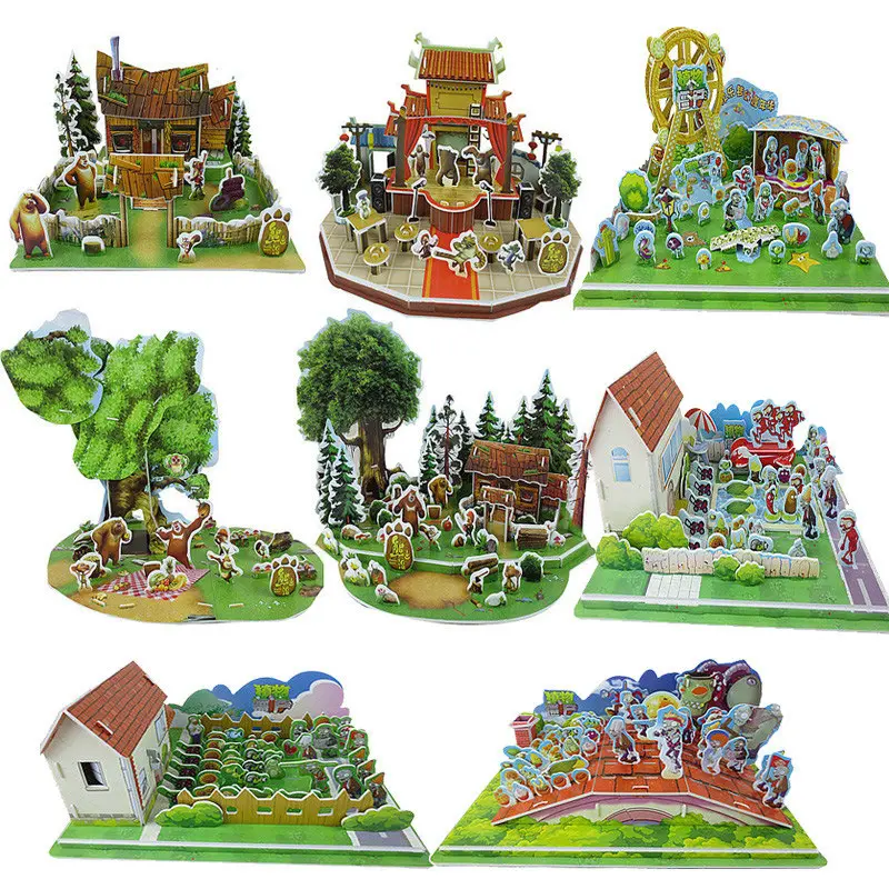 Thực vật vs. Mô Hình Giấy Bộ Ghép Hình 3D, Chủ Đề Zombie, Lắp Ráp, Có Cuộc Tấn Công Của Gấu, Thích Hợp Cho Trẻ Em, Đồ Chơi Thủ Công Tự Làm