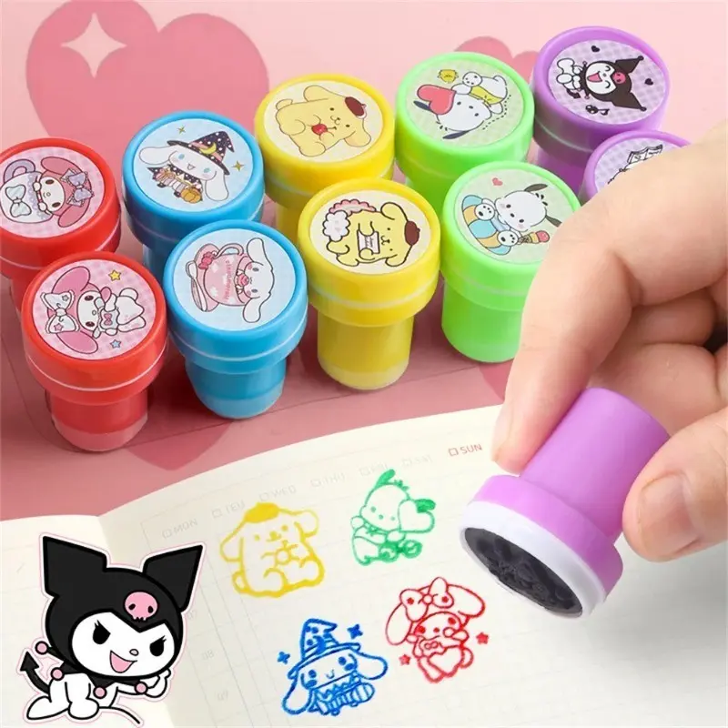 Con Dấu Chủ Đề Sanrio Kuromi Hoạt Hình, 10 Cái, Ủng Hộ Bữa Tiệc, Con Dấu Hello Kitty Kawaii, Cho Trẻ Em Và Bé Gái, Quà Lưu Niệm Tiệc Sinh Nhật, Quà Tặng Sáng Tạo