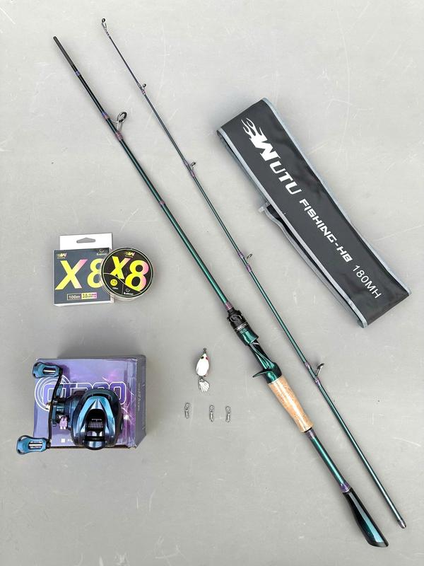 Combo Cần Lure WuTu Fishing - H8 Độ Cứng MH Máy Ngang QT200 - H8