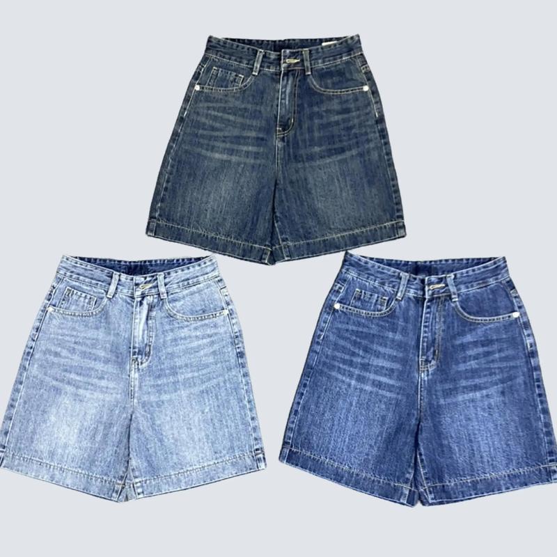 (TD0200) Quần Short Ngố Jean Cho Nữ Bigsize từ 40-68kg, Quần Lững Trơn Cạp Cao Đi Chơi Du Lịch, Đi Biển Women Pants Lưng Cao Denim Có Túi
