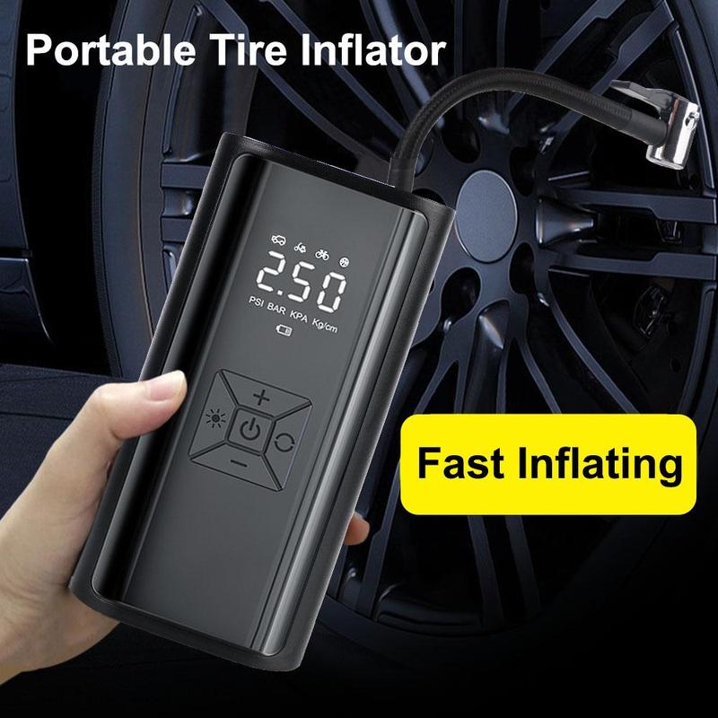 Portable Car Air Pump, 150PSI 120W Car Tire Pressure Gauge with LED Light & LCD Display, Wireless Tire Inflator, Digital Air Compressor 6