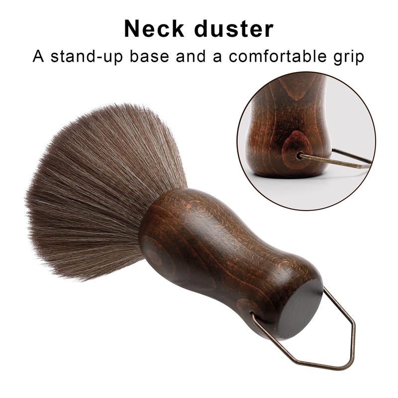 Product Introduction of Neck Brush Hair Brush Set, 2 Counts Wooden Handle Neck Hair Brush & Plastic Brush, Hair Styling Tool for Salon & Home 3