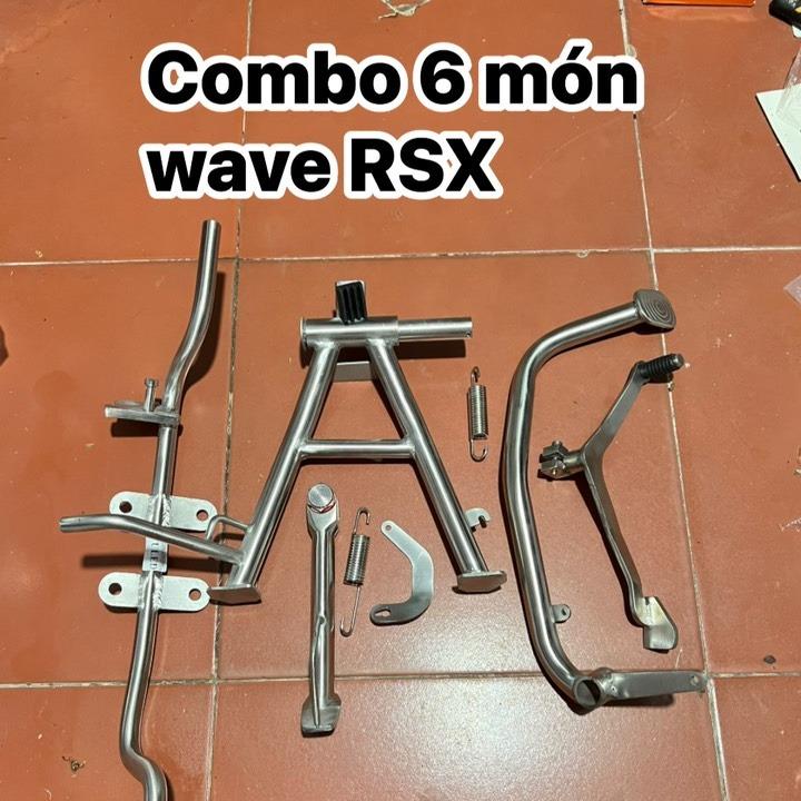 Combo 6 món dàn chân inox 304 cho xe wave/dream/fuled/funeo/ex10 - Chống rỉ sét, chịu va đập, dễ lắp ráp Phụ Kiện Phụ Tùng