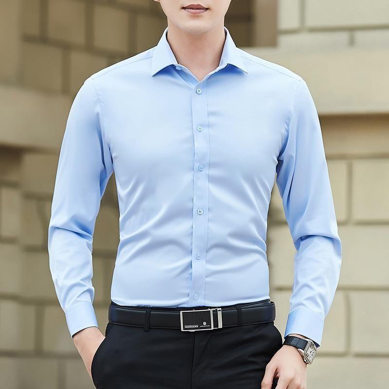 Product Introduction of Áo Sơ Mi Trắng Nam Dài Tay, Trang Phục Công Sở Chuyên Nghiệp Không Sắt, Thích Hợp Cho Mùa Xuân Và Mùa Thu, Trang Phục Phù Dâu Và Đám Cưới, Áo Sơ Mi Mỏng, Lý Tưởng Cho Mùa Hè 3