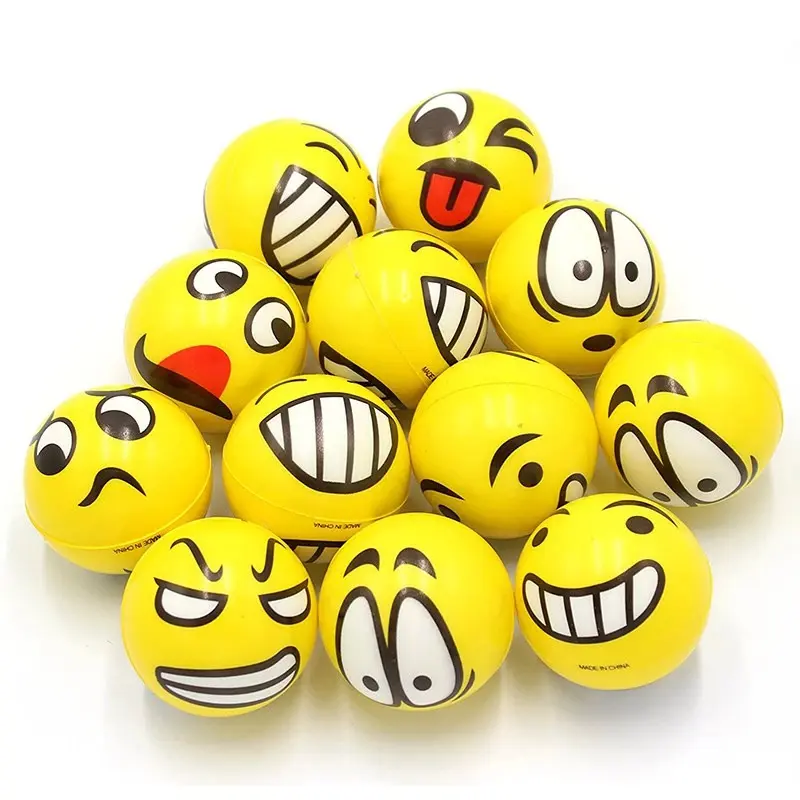 Novelty Squeeze Emoji Ball Wrist Practice 12 smiley emoticons Pinch toy, Stress relief toy Smiley face releases stress Anti-stress ball squeeze toy