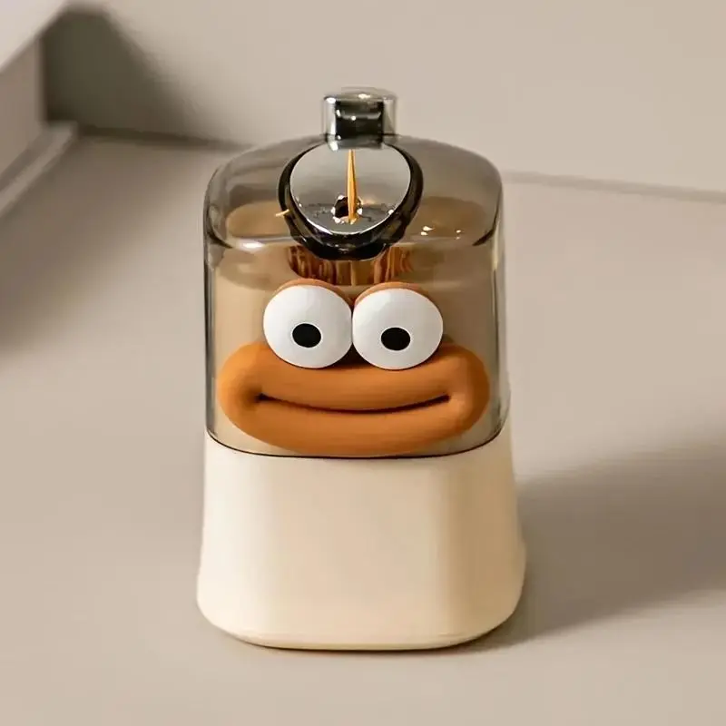 Creative Toothpick Holder Dispenser, 1 Count Cute Cartoon Toothpicks Container, Pop-Up Automatic Toothpick Dispenser for Kitchen Restaurant, Bottles 3