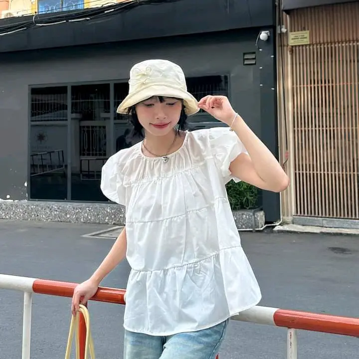 áo babydoll bốn tầng tay nhún
