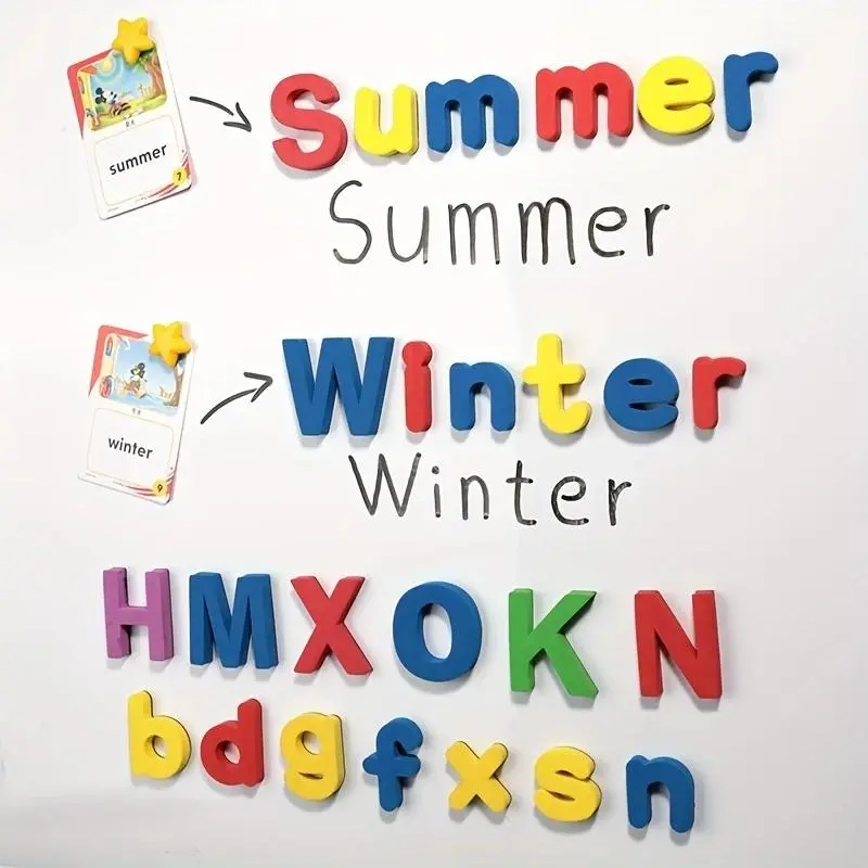 Magnetic Alphabet & Number & Symbols Set, 50pcs/set Random Color Magnetic Fridge Magnet, Home Decor for Kitchen Classroom Dining Room, Decoration 3