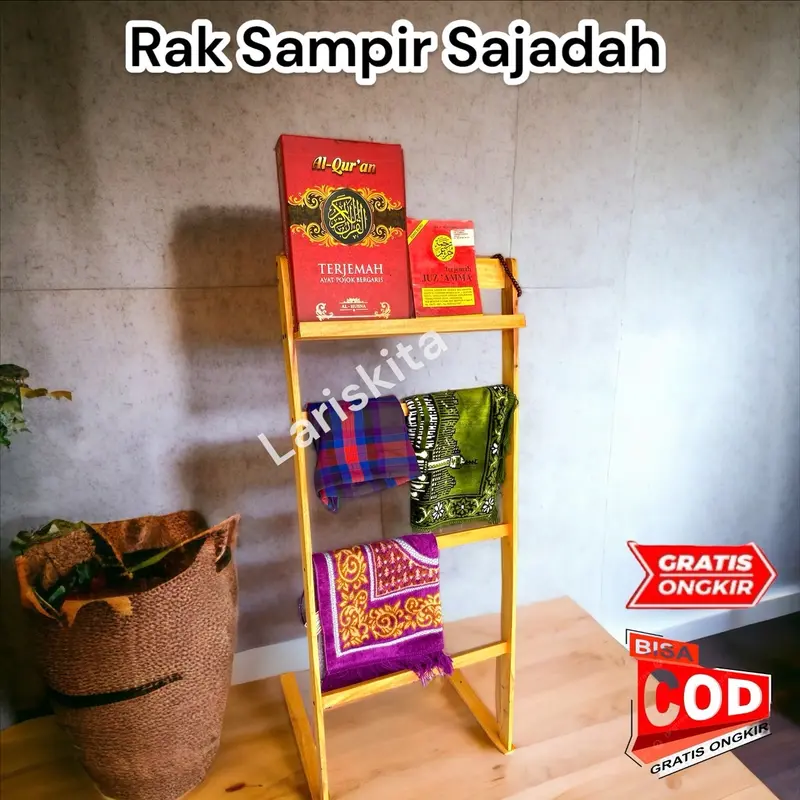 Ladder Hanger rak sajadah rak handuk rak sampiran pakaian rak mukena rak serbaguna Dapur 5