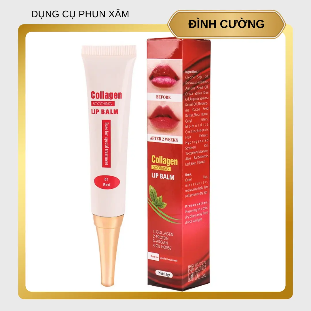 Son dưỡng Collagen Lip Balm kích màu môi dùng sau xăm 15g