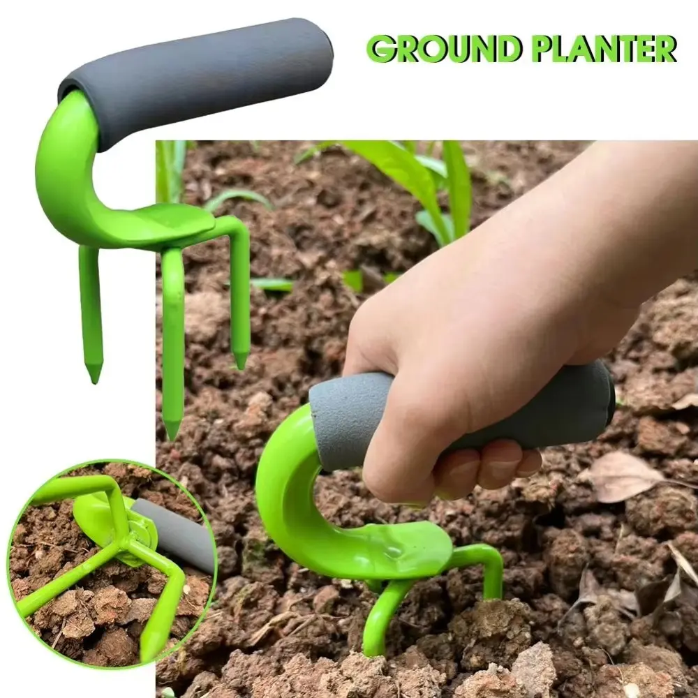 New Portable Hand Loose Soil Steel Fork Soil Loosening Seeding Easy Use Digging Planting Fork Carbon Steel Backyard Agricultural Tool