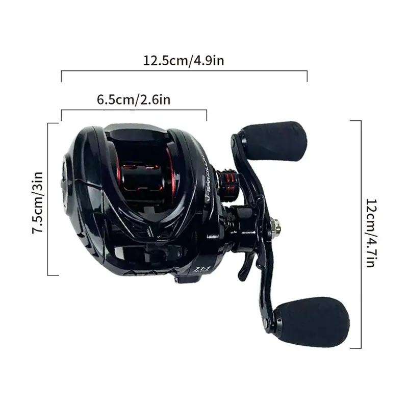 J-BARZILLAI 7.2:1 Gear Ratio Fishing Reel, High Strength Metallic Spool, High Speed Fishing Reel, Freshwater Fishing Gear, Outdoor Fishing Accessories 4