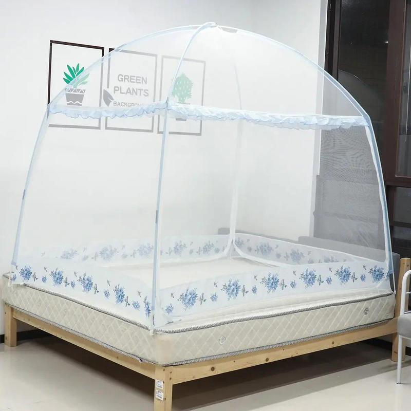 Product Introduction of Three-door Folding Yurt Mosquito Net For Bed Insect Repellent Full Bottom Zipper Double Bed Portable Canopy Camping Net Tents 5