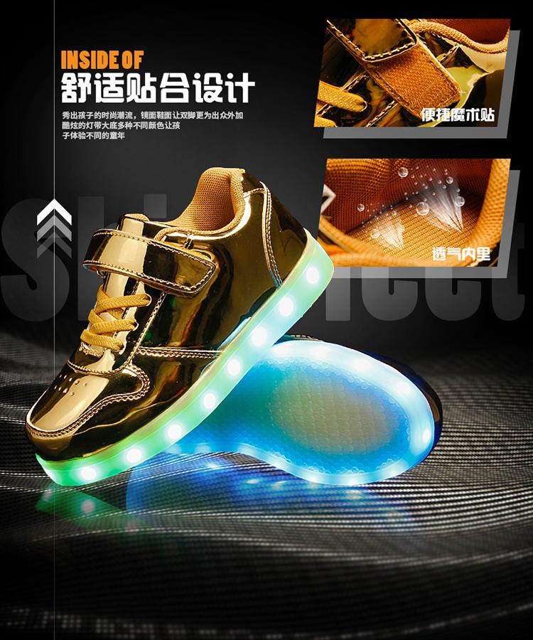 Product Introduction of JINTOHO High Quality Fashion Kids Led Shoes Fashion Waterproof Leather Sneakers Boys Girls Sport Light Shoes 19