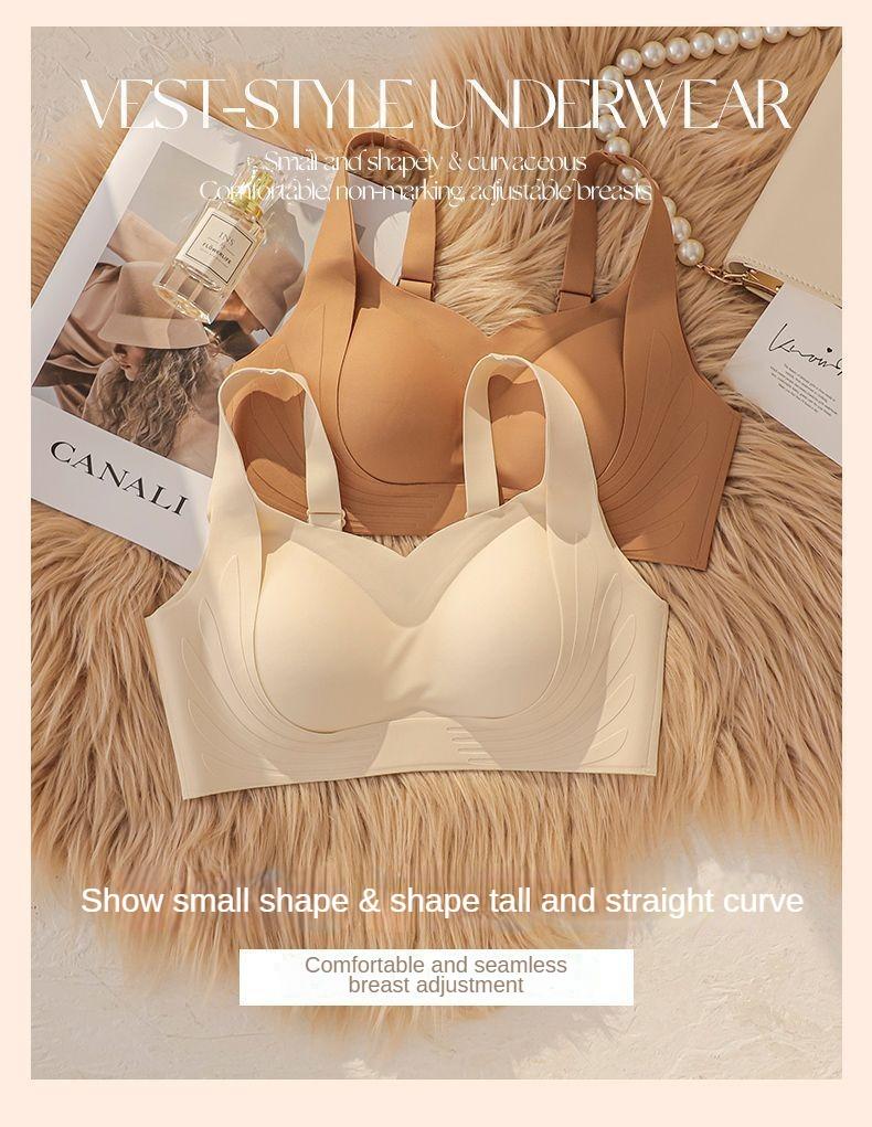 Product Introduction of Women's bra, sizes 34-40ABC CUP non-marking underwear, ladies anti-sagging, large chest show small chest, no steel ring sports gathered back, thin bra 1
