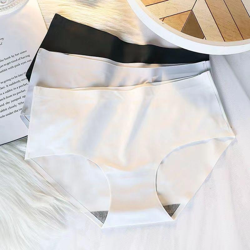 Quần Lót Lụa Lạnh Không Đường May, Dành Cho Bé Gái, Phong Cách Hàn Quốc, cạp vừa, Thoáng Khí, Ngầu, Kháng Khuẩn, Gợi Cảm, Co Giãn, độn Hông, Quần Sịp Tam Giác Mỏng 0