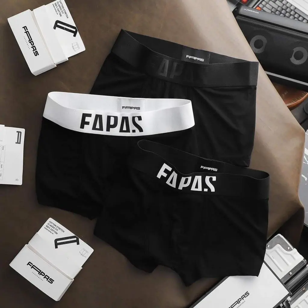 Combo quần sịp đùi nam FA.PAS bản cạp to, chữ to chất liệu mát mỏng nhẹ Menswear Boxer