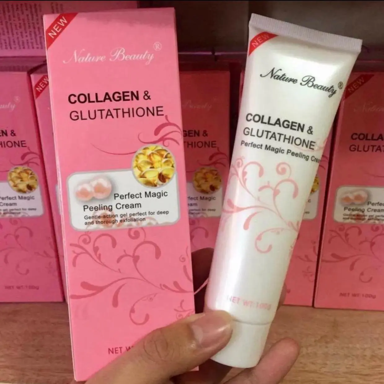 collagen and glutathione peeling cream Nature Beauty Collagen and Glutathione Peeling Cream Perfect Magic Peeling Cream Gentle Action Gel Perfect for Deep And Thorough Exfoliation 100ml Skincare Radiant Comfort Skin Repair