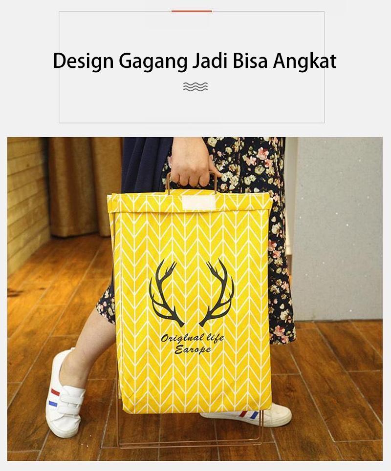 Product Introduction of Dejavu Laundry Bag Keranjang Baju Lipat Tempat Pakaian Kotor Laundry Basket Tempat Cucian Baju Penyimpanan Mainan Anak Serbaguna HSB217 23