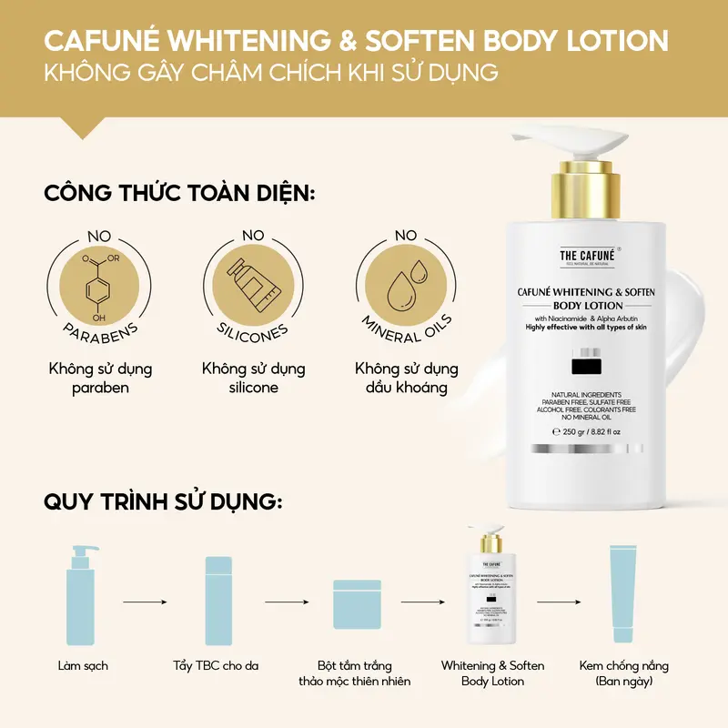 Kem Body Nâng Tone Hỗ Trợ Dưỡng Trắng Da The Cafuné 250gram Dưỡng Da Lotion Làm Đẹp Da Dưỡng Body Nữ 2
