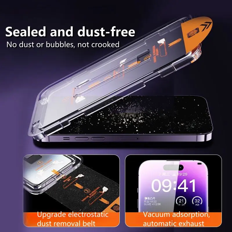[Auto Dustproof]Full Screen Protector With One-click Install Box For OPPO R15 R17 R17pro Tempered Glass For OPPO Reno  Reno 3 4 4SE 4Z 5 5Z 6 6Z 7 7Z 7se 8 8Z HD Privacy Dust-Proof