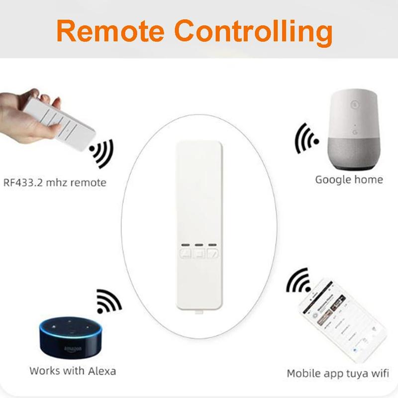Product Introduction of WiFi Smart Motorized Chain Roller  Shower Curtain Blinds Shade Shutter Drive Electric Curtain Motor RF Remote Automation Kit Tuya Smart Life App Control Via Alexa/Google 33