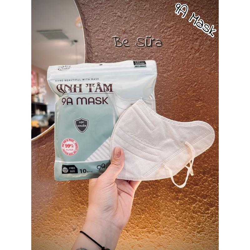 [Mặt To] Sỉ 100 chiếc Khẩu trang 9A ANH TÂM 5 lớp chống nắng gò má, tia UV che kín mặt 50kg - 85kg - unicare 3