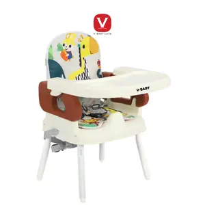 VBABY-CARE 5 in1- booster seat chair / kursi makan bayi VBABY G218 Biru Pink
