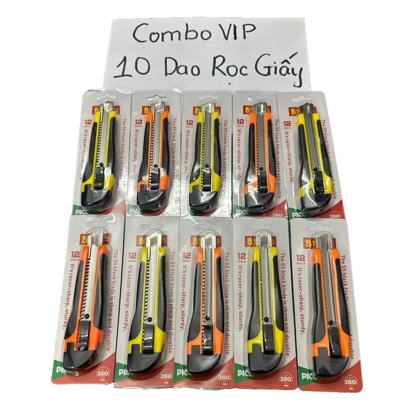 BTOOLS COMBO 10 Dao Rọc Giấy 286 Bọc Cao Su Lưỡi Dao Lớn 18x100mm