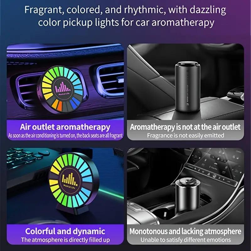 RGB Voice-controlled Synchronous Rhythm Light, USB Rechargeable Creative LED Pickup Light, Desktop Sound Sensing Creative LED Light for Car, Office, Home 2