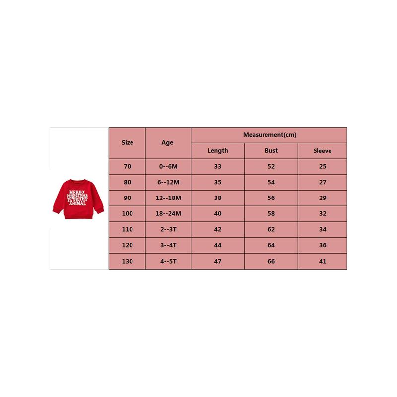 Product Introduction of Toddler Christmas Sweatshirts Casual Long Sleeve Letter Print Pullover Tops Kid Winter Clothes 0