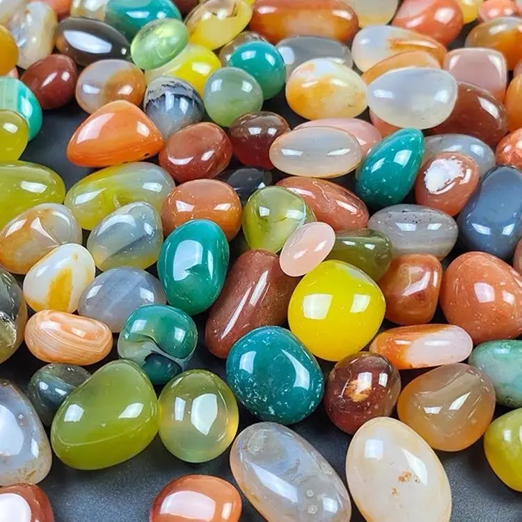 Đá sông tự nhiên, đầy màu sắc, đá mã não, đá màu, sỏi, cho bể cá và chậu hoa, đá ngỗng tự nhiên đặc biệt, thích hợp để Tượng Hình
