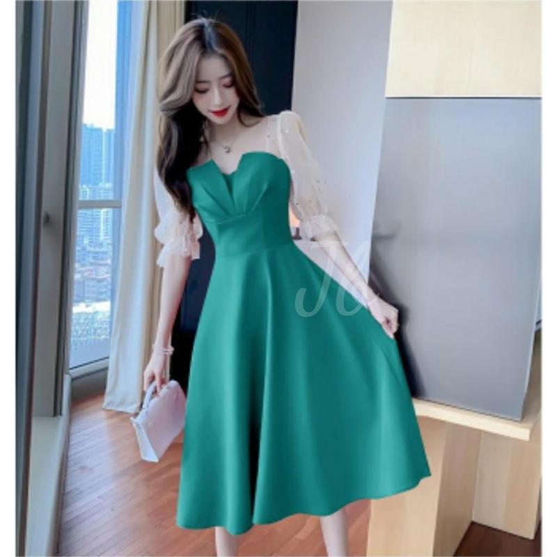 WearDiary Sizee M L XL Dressss Casual Kimnaraaaa / Gaun Kasual Pesta / Kekinian (Premium Quality) Jepang Kombinasi 1
