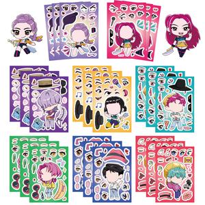 Set de calcomanías de Equipo de Caza de Brujas Kpop, Kit de Manualidades de 8 Piezas con Temática Navideña para Niños, Regalo Perfecto y Suministros para Recuerdos de Fiesta