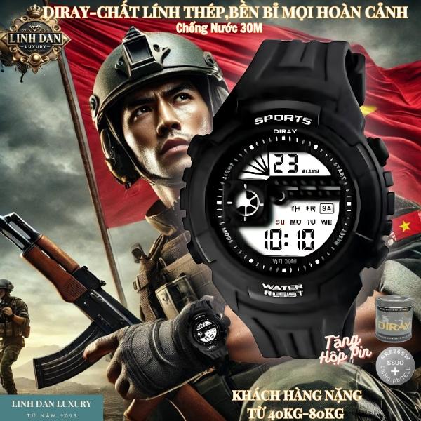 [DIRAY 2123GC] Đồng Hồ Nam Thủy Quân Lục Chiến | Điện Tử – Đèn LED – Chống Nước 30M | Thể Thao Bền Bỉ | Cho Học Sinh Cấp 2, 3 & Sinh Viên