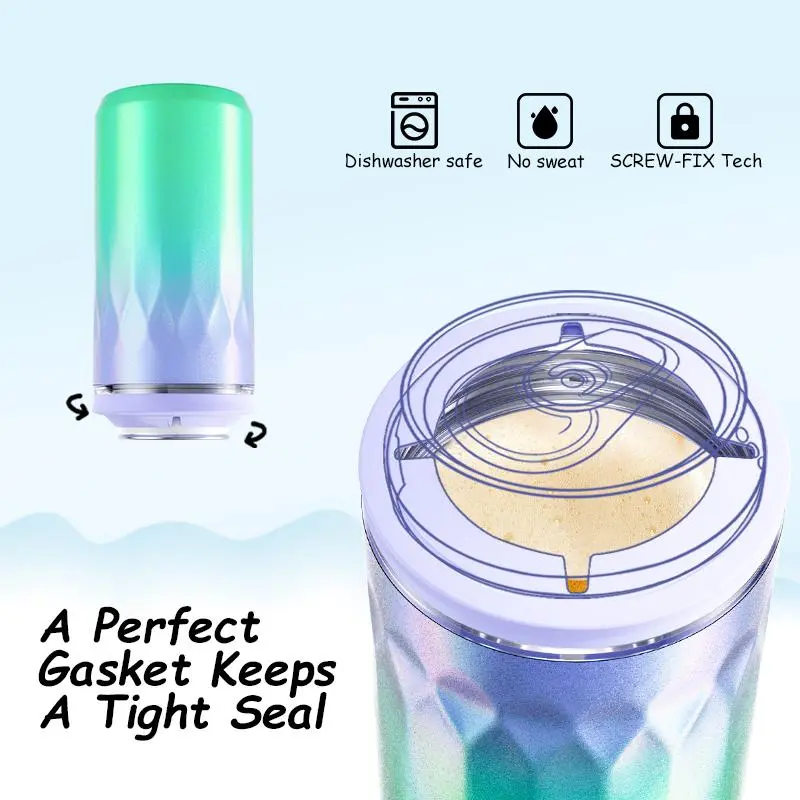 Can Shaped 12oz Vacuum Flask With Lid, 1 Count Double Wall Stainless Steel Vacuum Insulated Bottle For Cold Drink, Portable Water Bottle For Home Kitchen Office 6