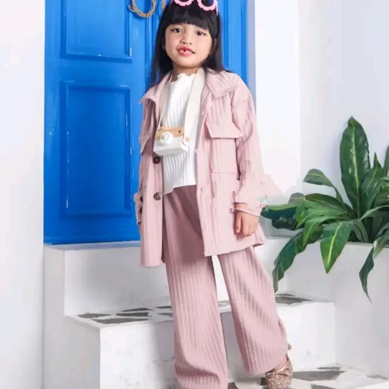 SETELAN ANAK KNIT HORNET 2-10TAHUN / ONE SET 3 IN 1 / SETELAN ANAK PEREMPUAN 3