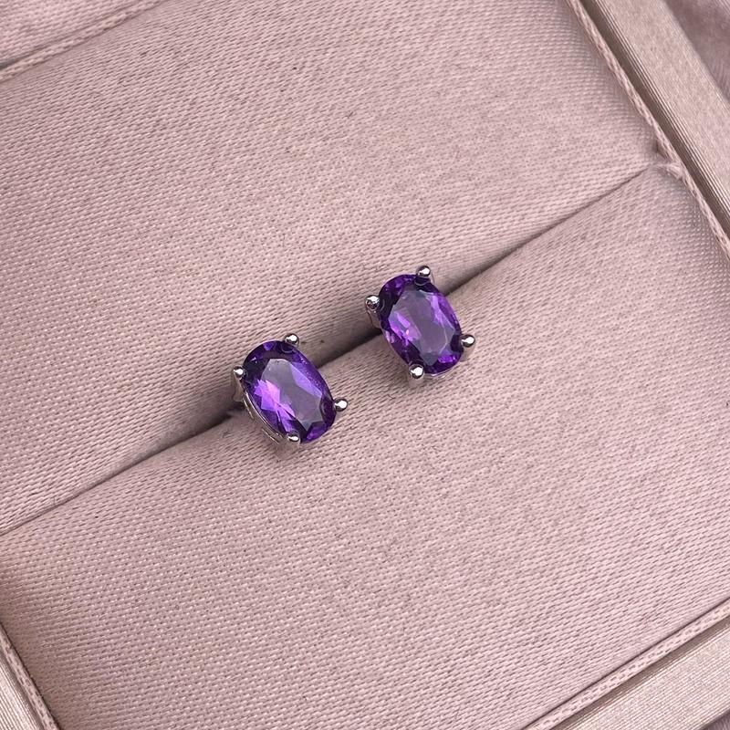 Product Introduction of Amethyst Garnet Citrine Blue Topaz Peridot Earrings S925 Silver Inlaid Classic Women's Earrings 20