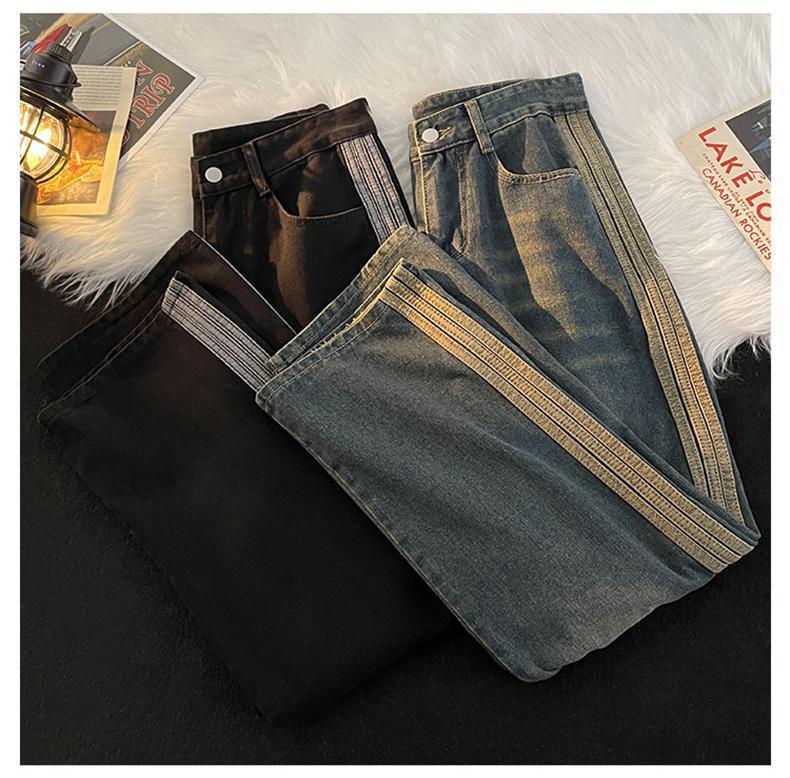 Product Introduction of Quần Dài Denim, Huimo, Phong Cách Mỹ, Đường May Bên Hông Làm Cũ, Khâu Sọc, Kiểu Cleanfit, Dáng Rộng Mùa Thu, Quần Ống Rộng, Dành Cho Nam 14