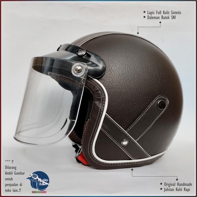 Product Introduction of Helm Bogo Cewe Helm Kulit Original Handmade Helm SNI Premium 1