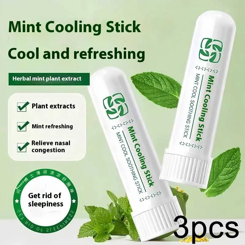 3Pcs 1.5g Awakening Stick Mint Inhaler Eucalyptus Essential Oil Mint ...