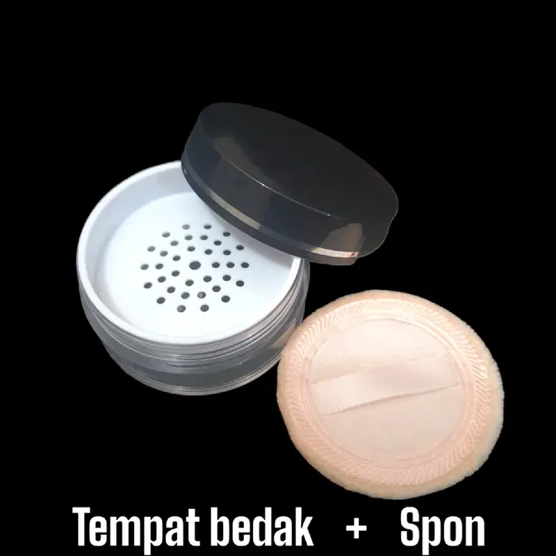 Tempat bedak tabur + spon 1