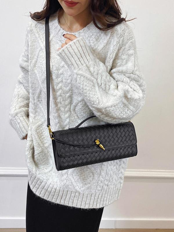 Women's Fashionable Plaid Embossed Handbag, Casual Versatile Shoulder Bag for Daily Used, Trendy All-match Commuter Bag 7