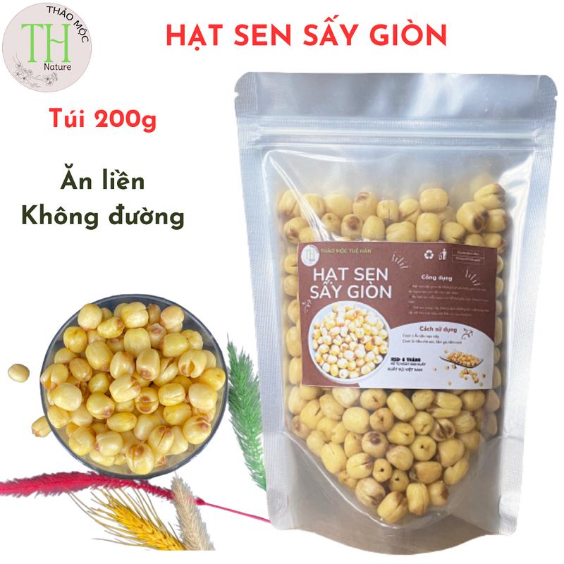 [ƯU ĐÃI LIVESTREAM] 200G HẠT SEN SẤY GIÒN KHÔNG ĐƯỜNG, ĂN LIỀN, ĐÓNG TÚI, GIÒN THƠM - TUỆ HÂN Snack Ăn Vặt Food Thức Ăn