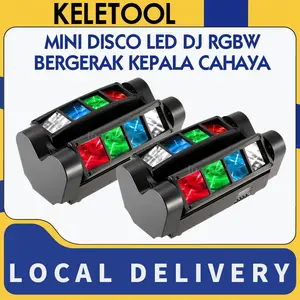 KELETOOL 40W LED lampu spider Lampu Mini Spider Moving Head sensor suara Strobe Light Sorot Panggung Putar Laser untuk Pesta Pub Disko Menunjukkan Pencahayaan Panggung Acara Pernikahan Pertunjukan KTV DJ RGBW