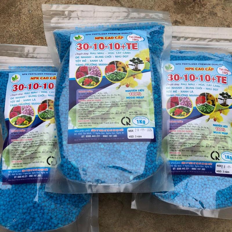Combo 3 kg phân bón cây cảnh 30.10.10te phân  bón  npk phân  bón  30  10  10